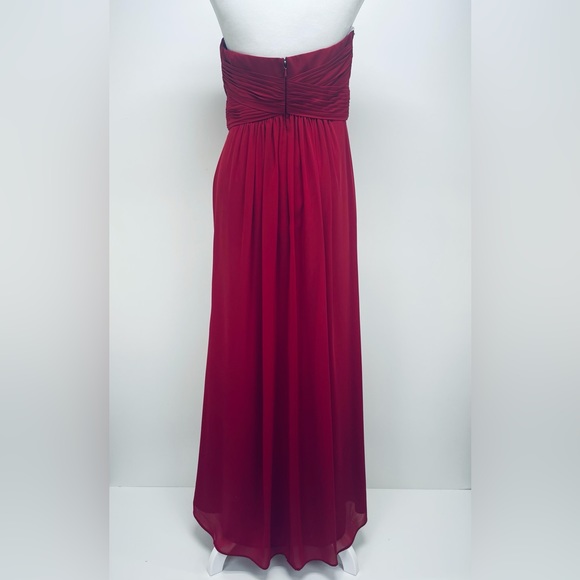 David's Bridal Dress Size 8 Women’s Strapless Prom Or Bridesmaid Burgundy Red - Picture 7 of 8